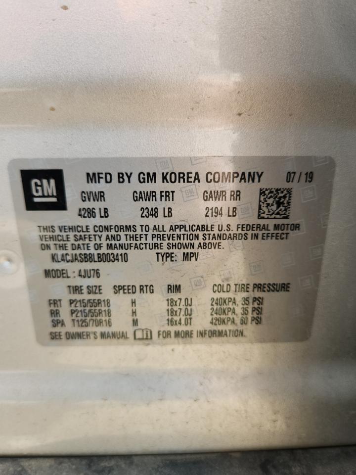 2020 Buick Encore Preferred VIN: KL4CJASB8LB003410 Lot: 82110575