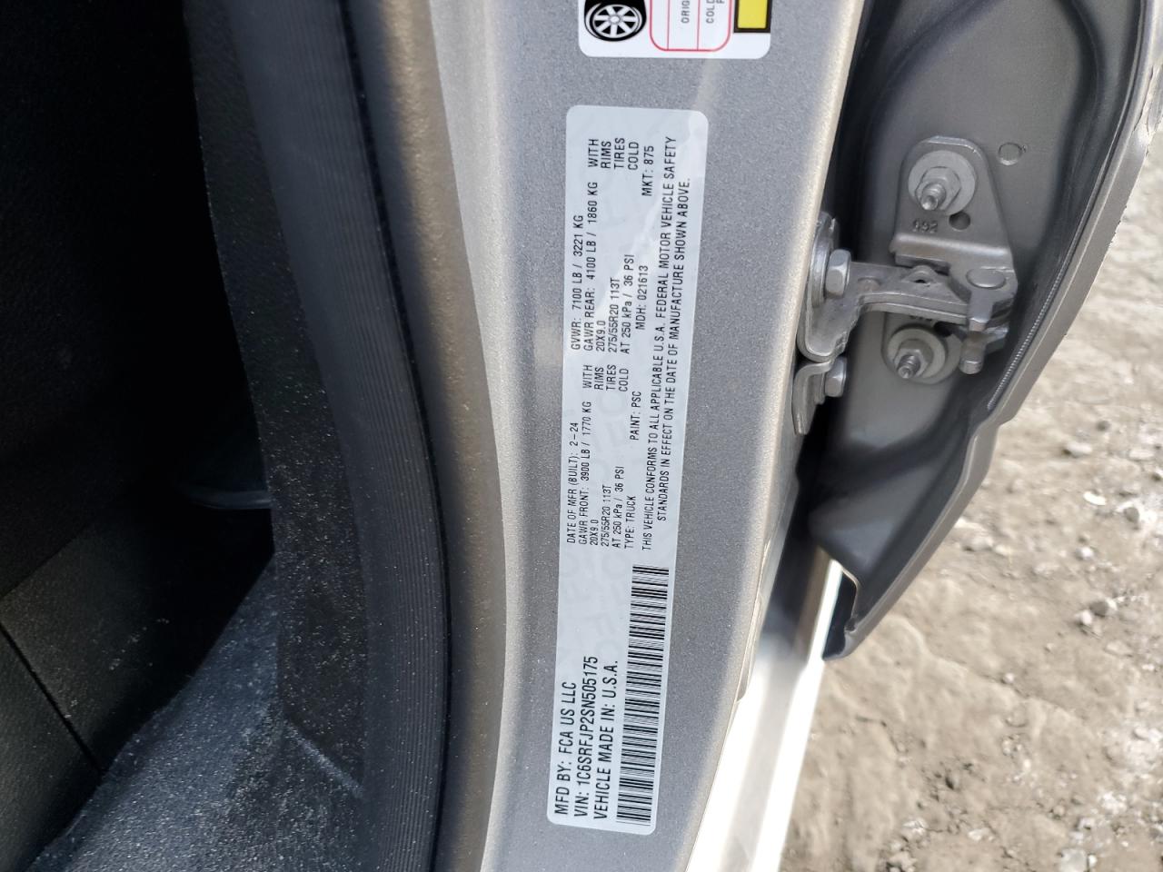 2025 Ram 1500 Laramie VIN: 1C6SRFJP2SN505175 Lot: 82003105