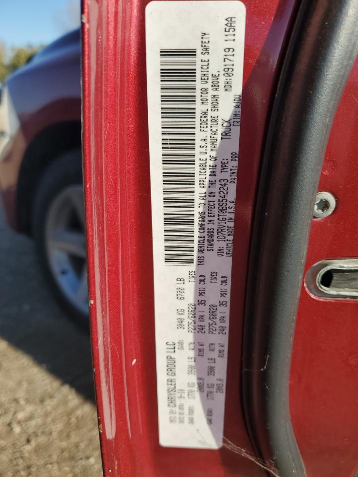 2011 Dodge Ram 1500 VIN: 1D7RV1GT0BS542243 Lot: 82621135