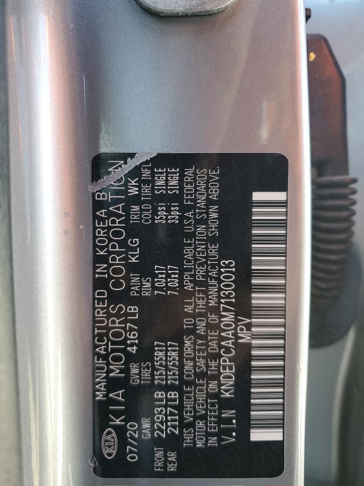2021 Kia Seltos Lx VIN: KNDEPCAA0M7130013 Lot: 85367525