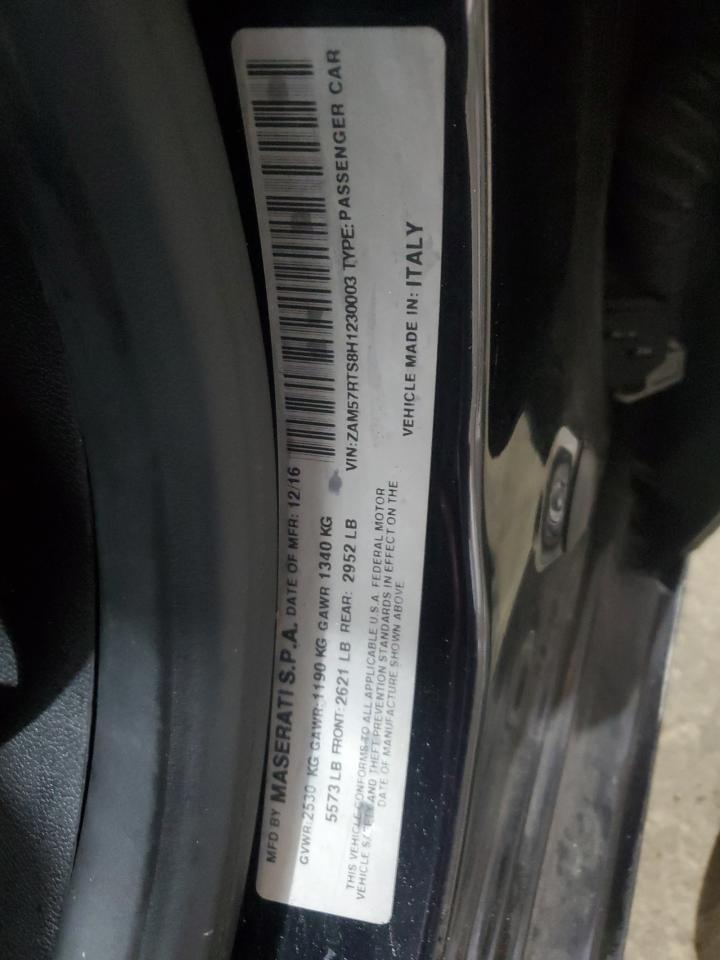 2017 Maserati Ghibli S VIN: ZAM57RTS8H1230003 Lot: 86616255