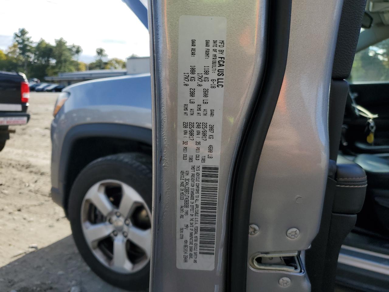 2018 Jeep Compass Latitude VIN: 3C4NJDBB7JT436938 Lot: 86767185