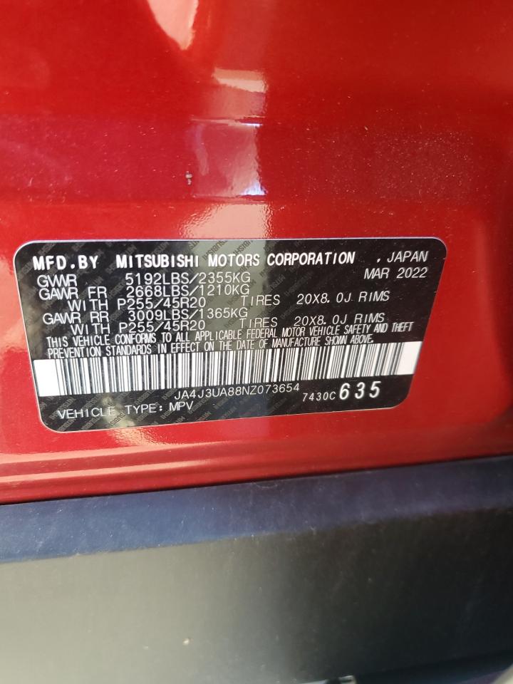 2022 Mitsubishi Outlander Se VIN: JA4J3UA88NZ073654 Lot: 89464575