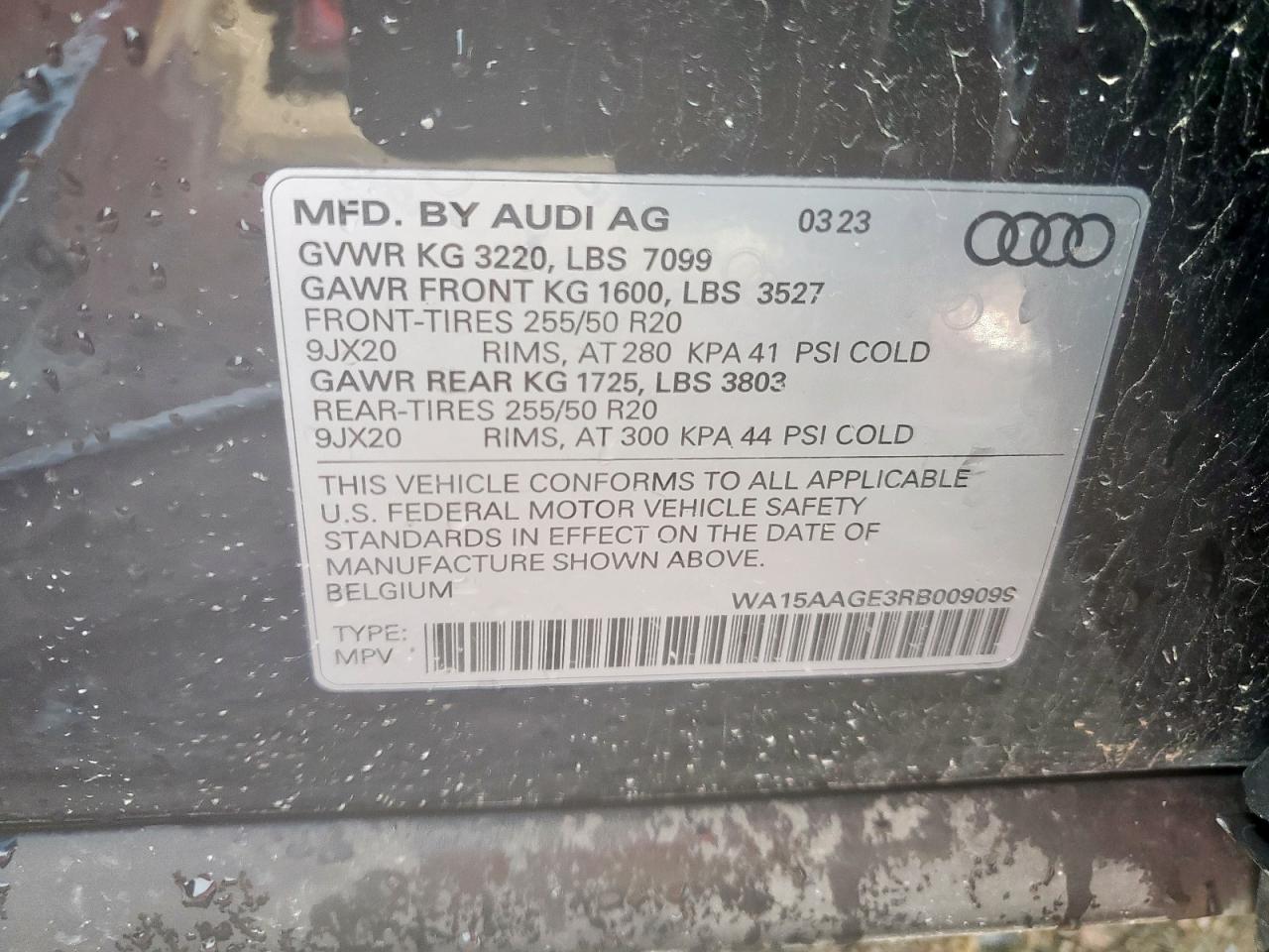 2024 Audi Q8 E-Tron Premium Plus VIN: WA15AAGE3RB009099 Lot: 90036445