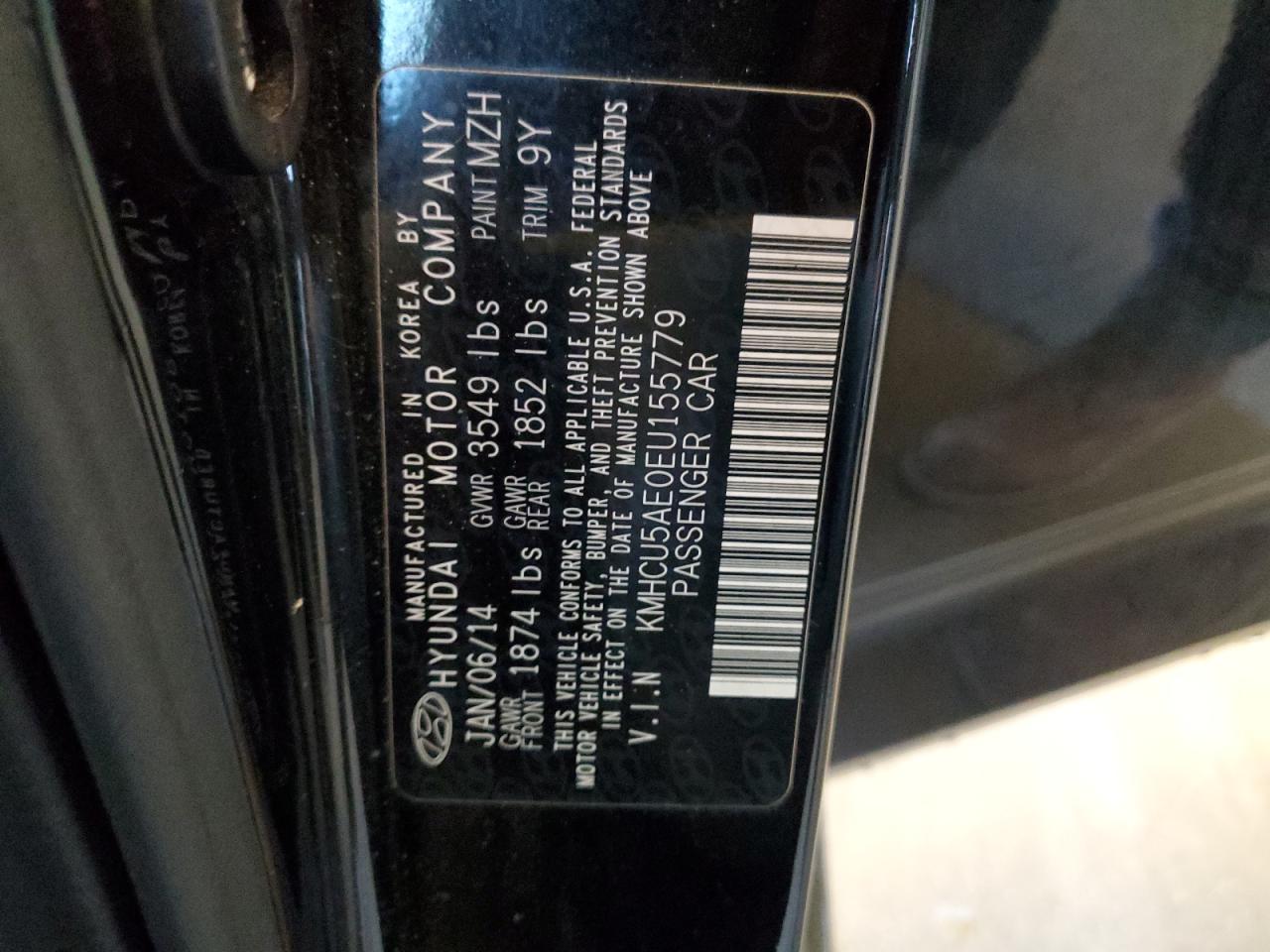2014 Hyundai Accent Gls VIN: KMHCU5AE0EU155779 Lot: 85141305