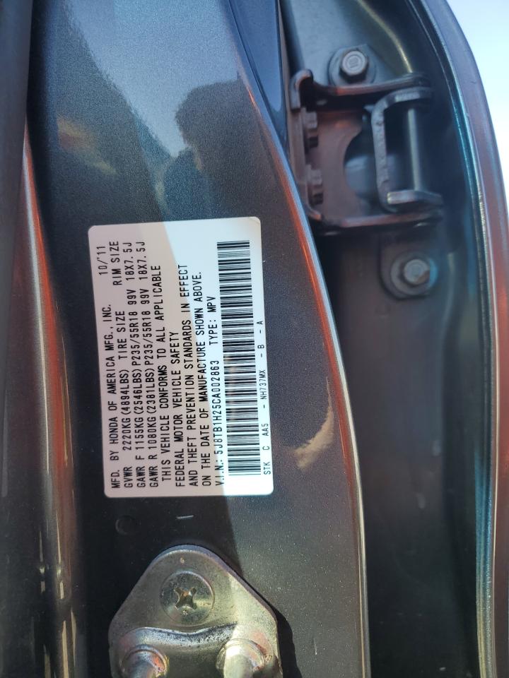 2012 Acura Rdx VIN: 5J8TB1H25CA002863 Lot: 81982935