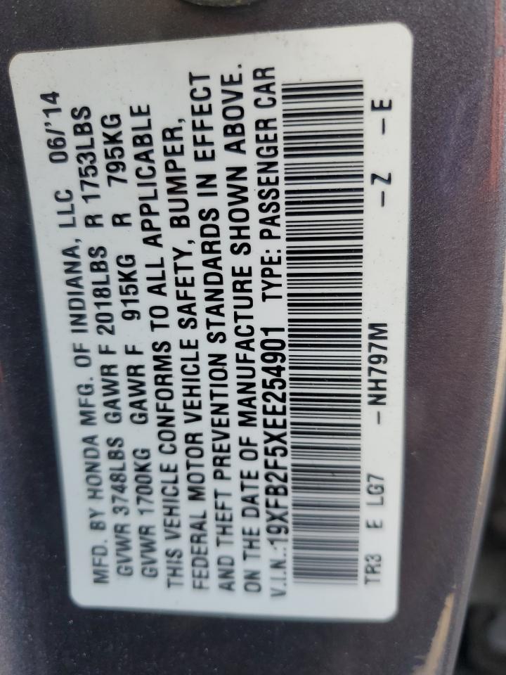 2014 Honda Civic Lx VIN: 19XFB2F5XEE254901 Lot: 87464465