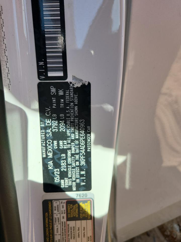 2023 Kia Forte Gt Line VIN: 3KPF54AD6PE640963 Lot: 82468405