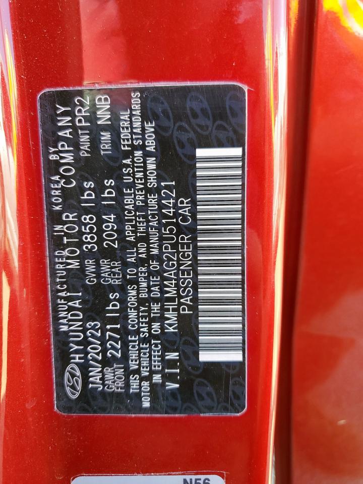 2023 Hyundai Elantra Sel VIN: KMHLM4AG2PU514421 Lot: 85787375