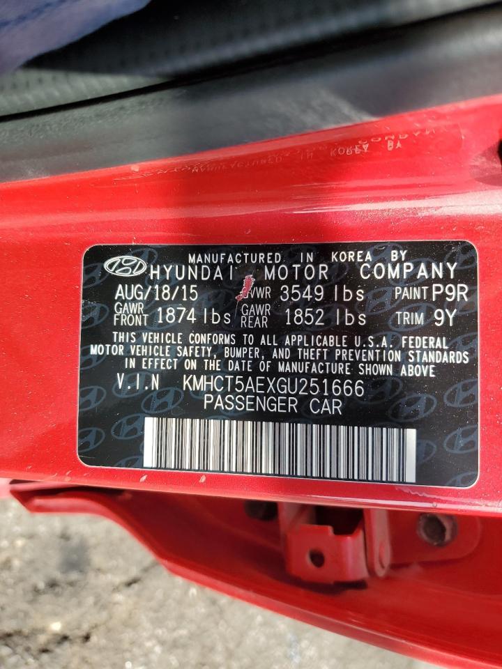 2016 Hyundai Accent Se VIN: KMHCT5AEXGU251666 Lot: 89676535