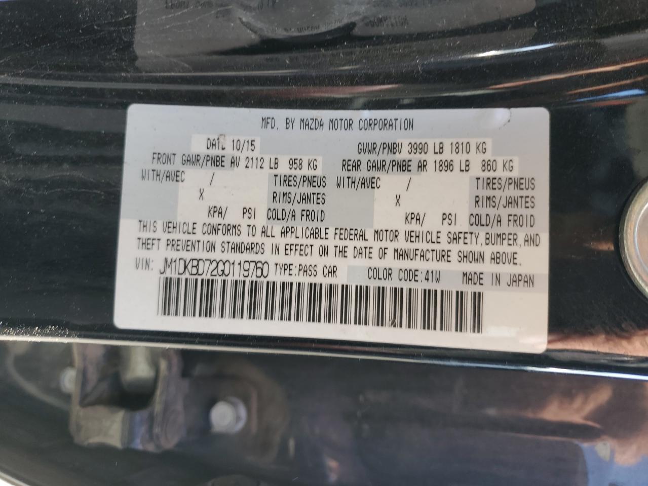 2016 Mazda Cx-3 Grand Touring VIN: JM1DKBD72G0119760 Lot: 87465725