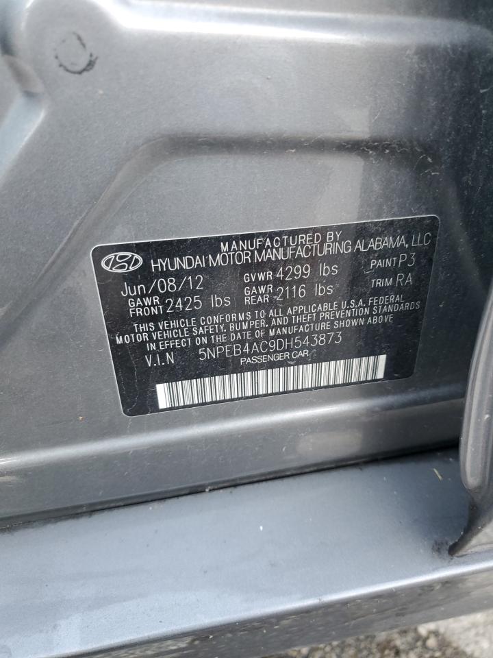 2013 Hyundai Sonata Gls VIN: 5NPEB4AC9DH543873 Lot: 86645715