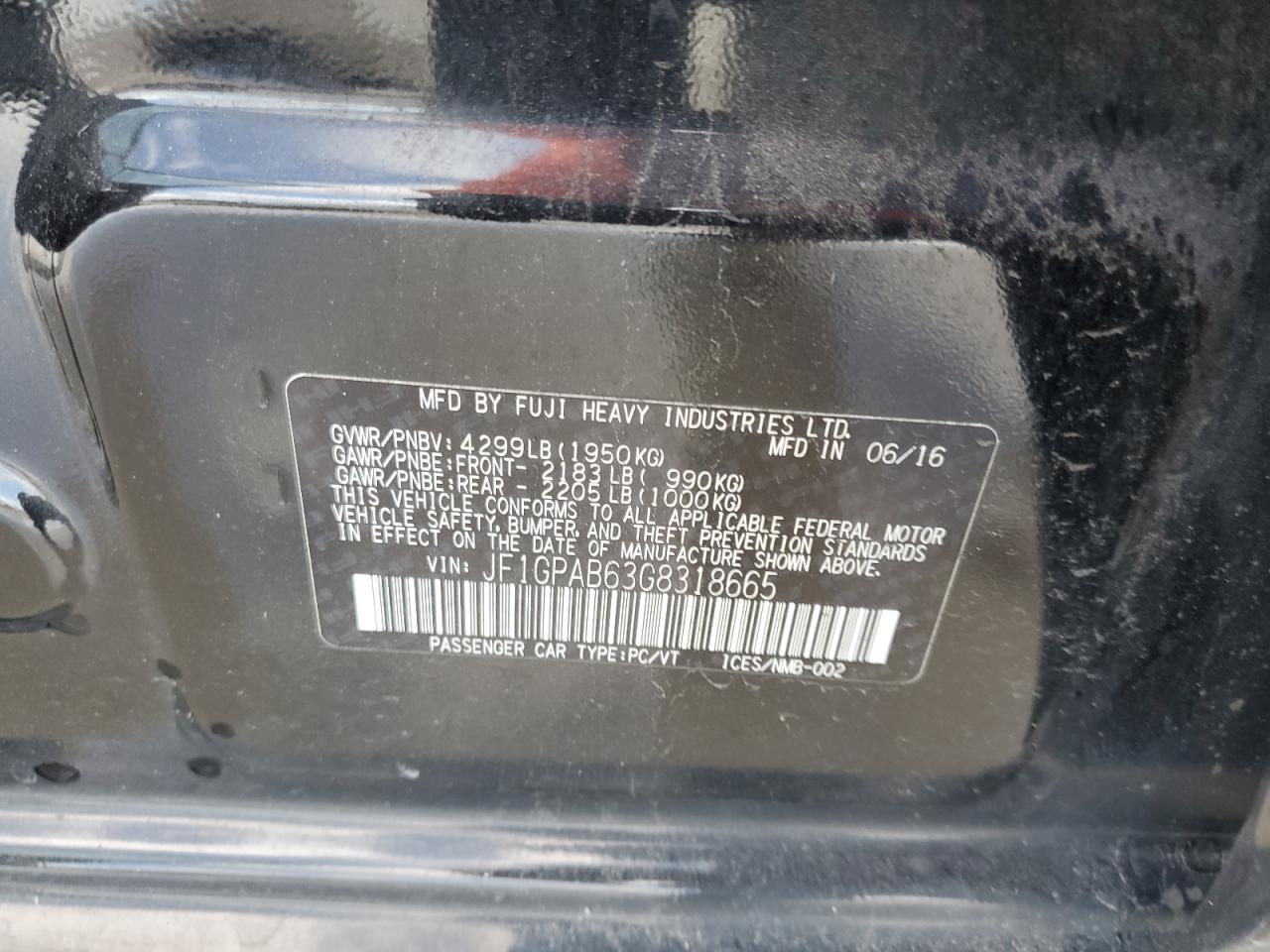 2016 Subaru Impreza Premium VIN: JF1GPAB63G8318665 Lot: 81884545