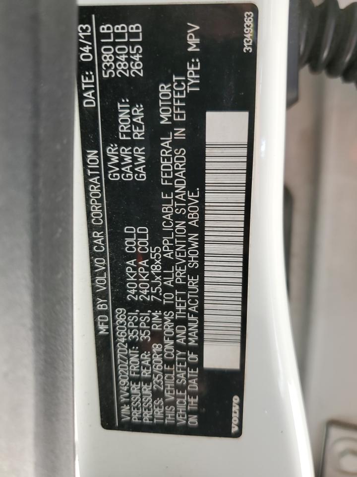 2013 Volvo Xc60 T6 VIN: YV4902DZ7D2460369 Lot: 82217675