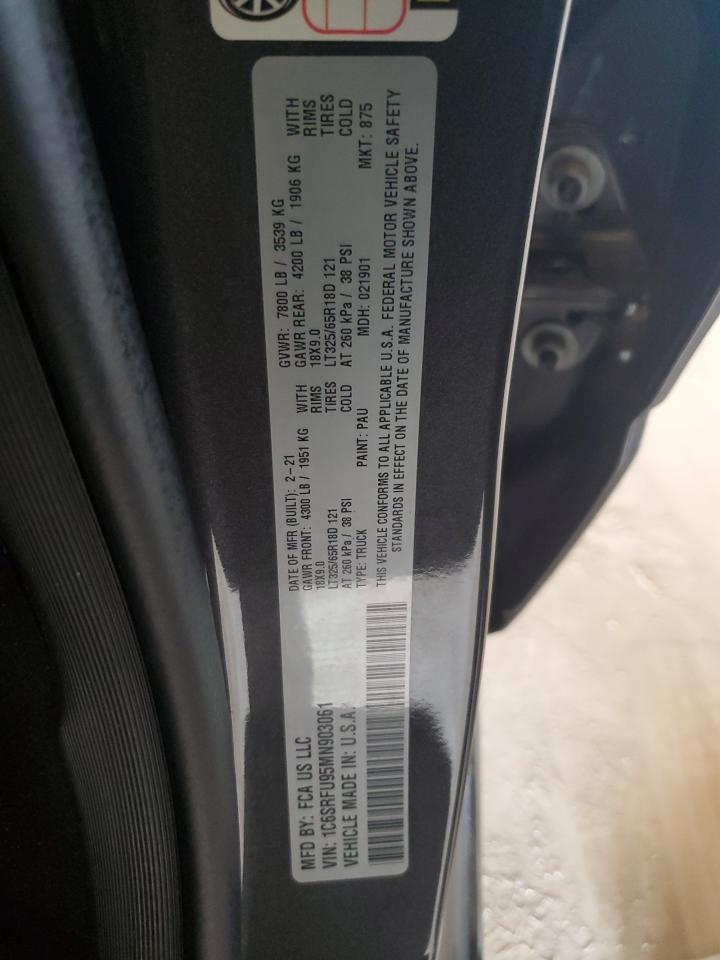 2021 Ram 1500 Trx VIN: 1C6SRFU95MN903061 Lot: 90465885