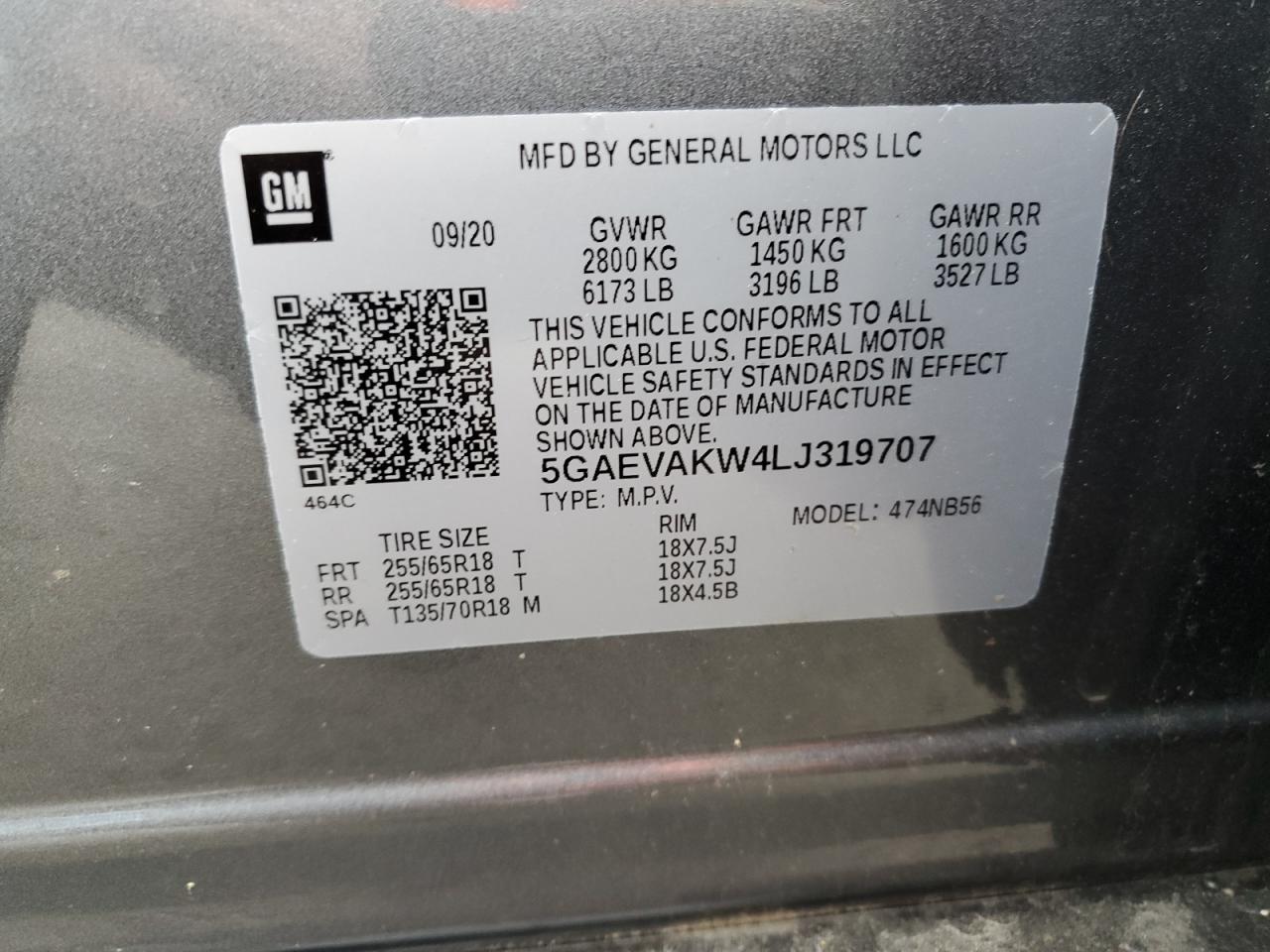 2020 Buick Enclave Essence VIN: 5GAEVAKW4LJ319707 Lot: 90233445