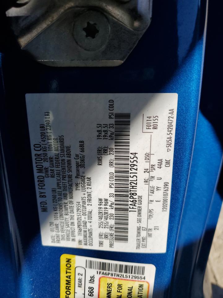 2020 Ford Mustang VIN: 1FA6P8TH2L5129554 Lot: 82467645