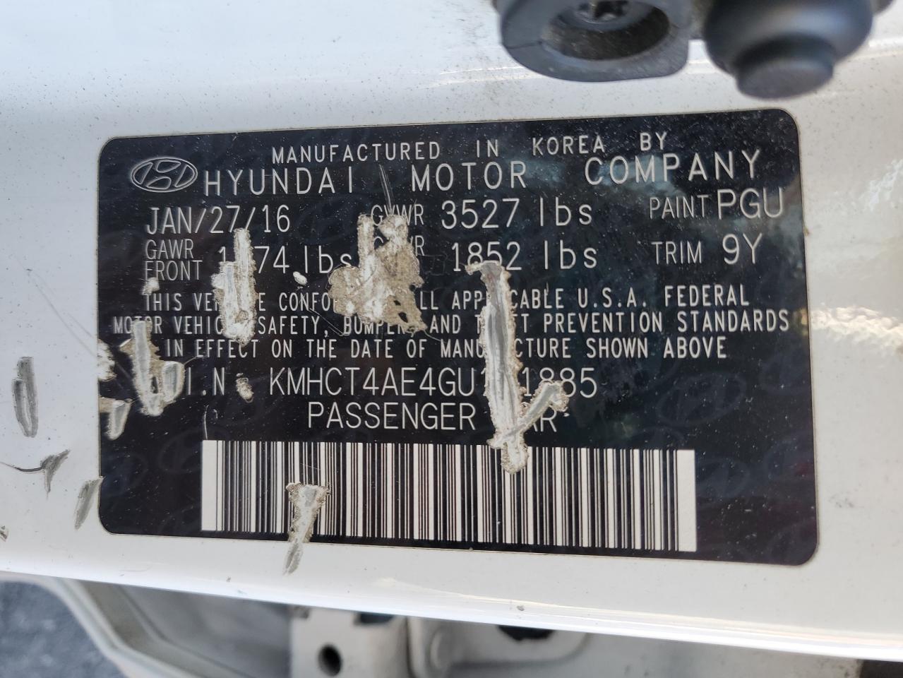 2016 Hyundai Accent Se VIN: KMHCT4AE4GU101885 Lot: 85710985