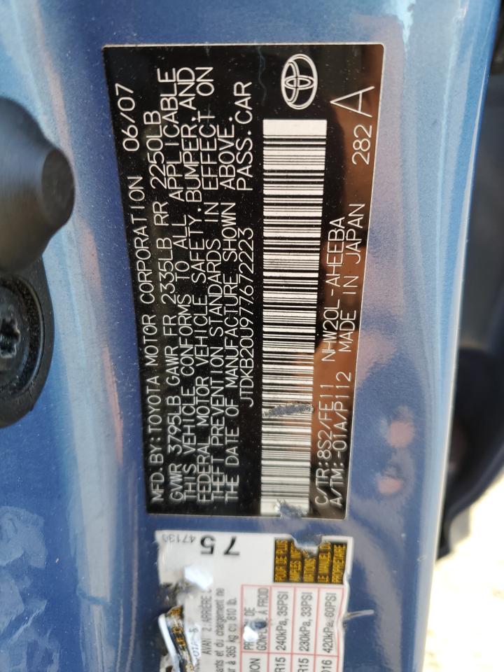2007 Toyota Prius VIN: JTDKB20U977672223 Lot: 82319795
