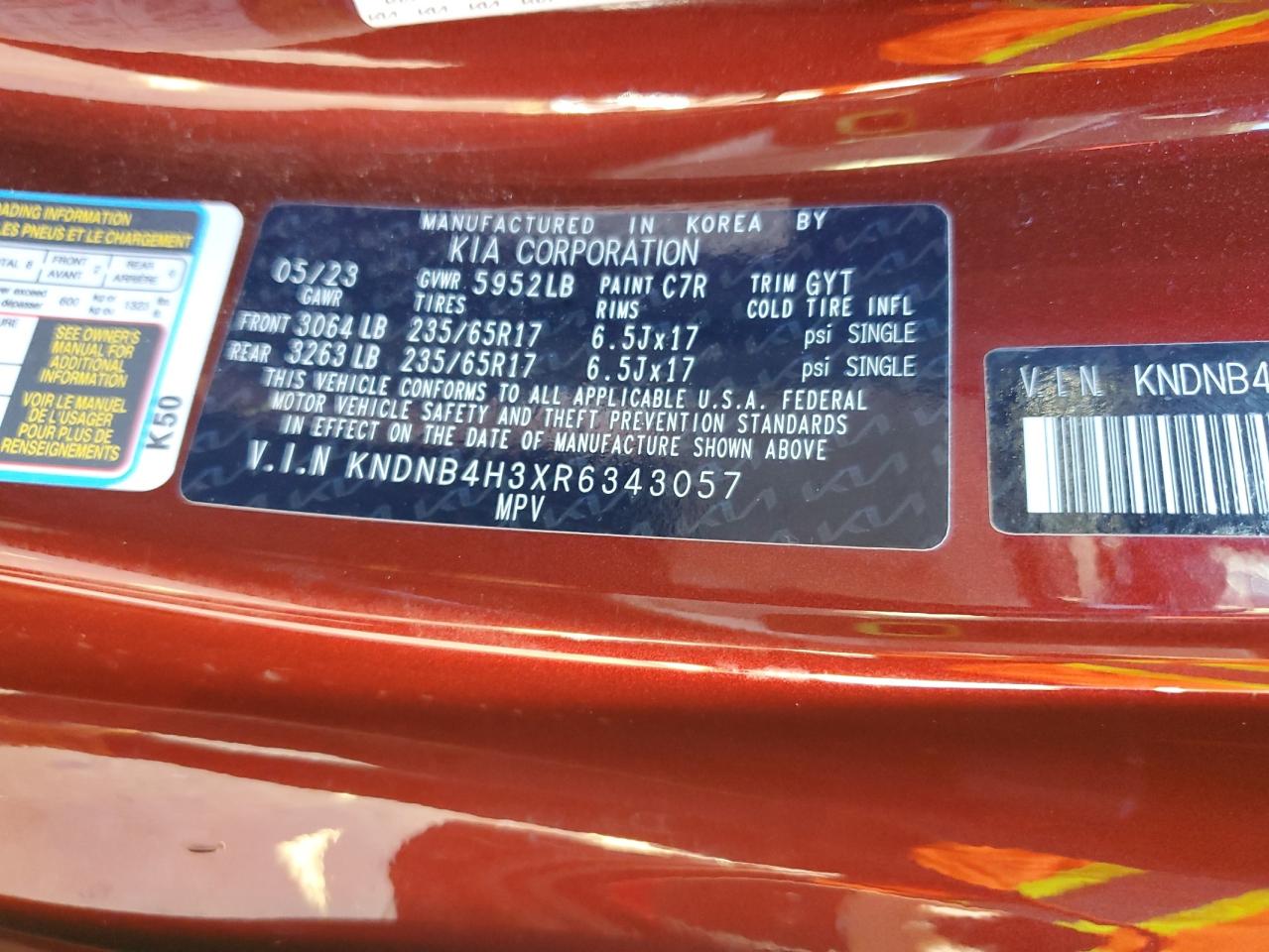 2024 Kia Carnival Lx VIN: KNDNB4H3XR6343057 Lot: 85677095