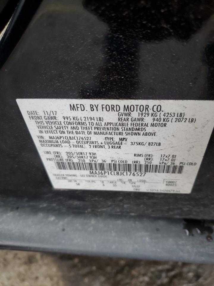 2018 Ford Ecosport Ses VIN: MAJ6P1CL8JC176527 Lot: 90589765