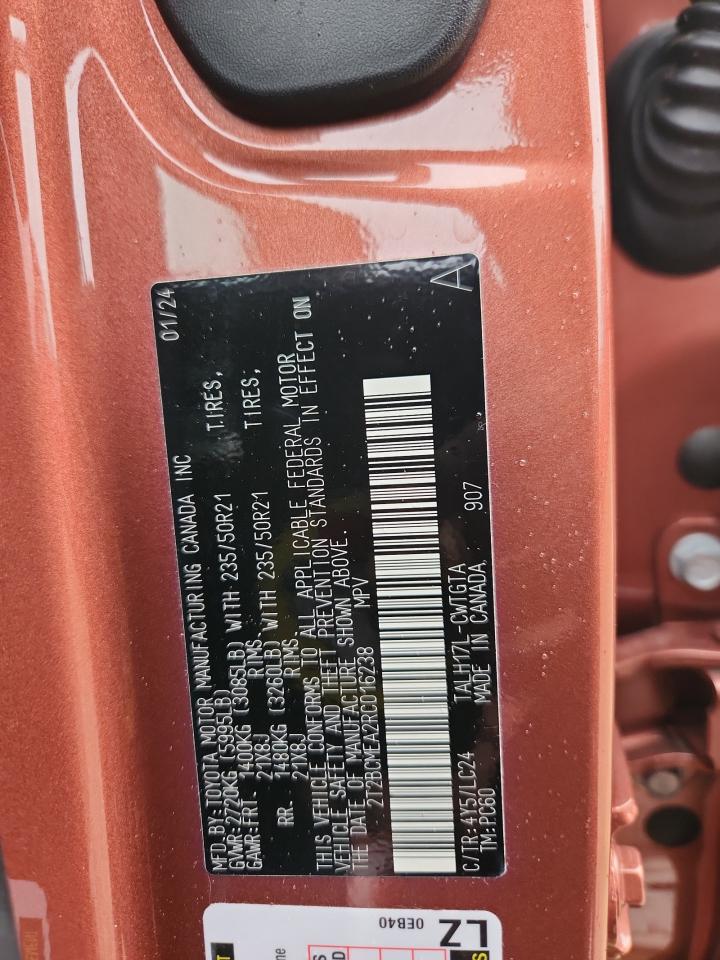 2024 Lexus Rx 500H F Sport VIN: 2T2BCMEA2RC016238 Lot: 89911195