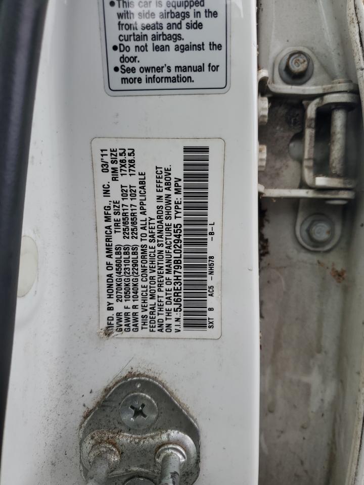 2011 Honda Cr-V Exl VIN: 5J6RE3H79BL029455 Lot: 82353505