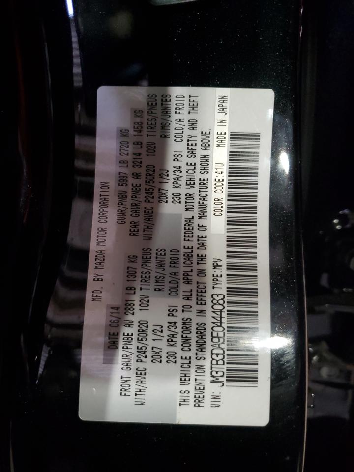 2014 Mazda Cx-9 Grand Touring VIN: JM3TB3DA9E0444083 Lot: 89725875