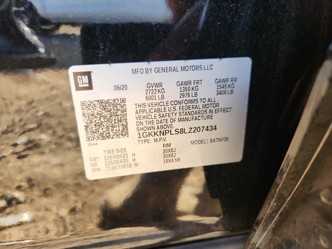 2020 GMC Acadia Denali VIN: 1GKKNPLS8LZ207434 Lot: 82377465