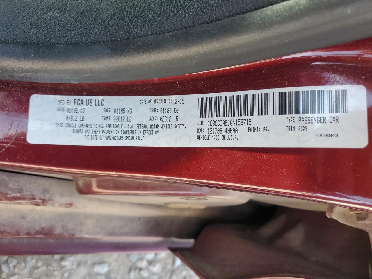 2016 Chrysler 200 Limited VIN: 1C3CCCAB1GN159715 Lot: 82709015