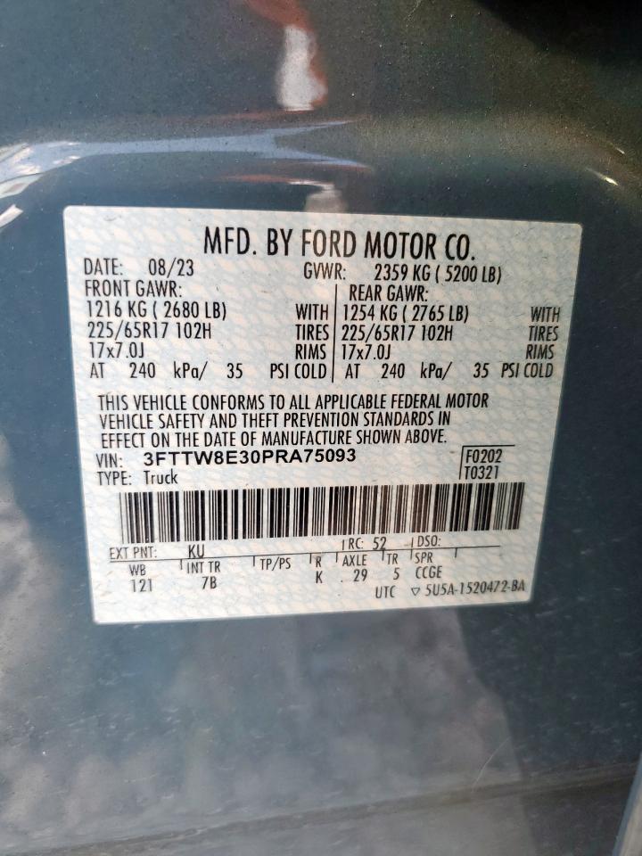 2023 Ford Maverick Xl VIN: 3FTTW8E30PRA75093 Lot: 82334465