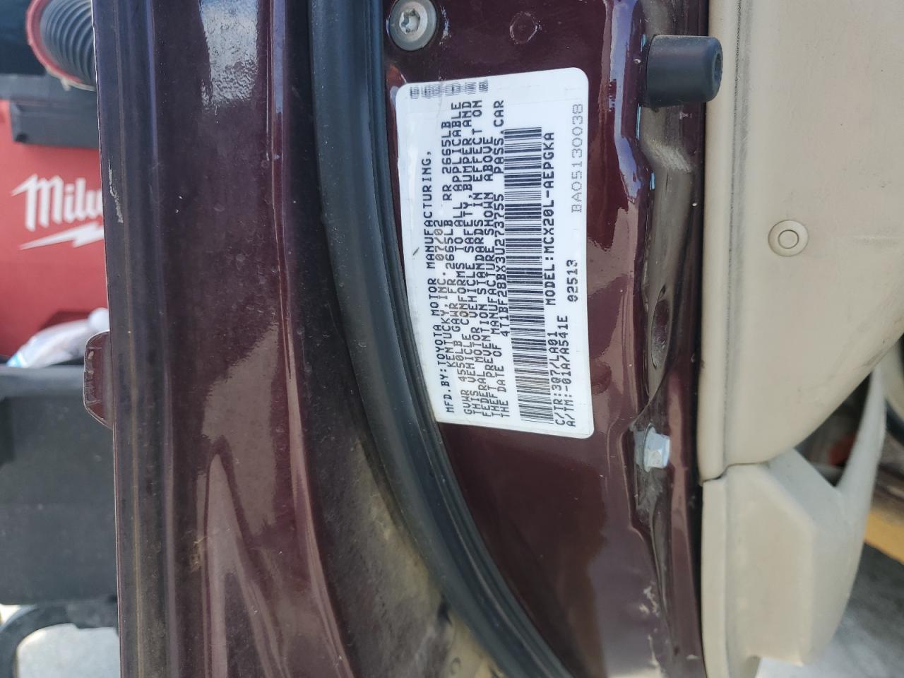 2003 Toyota Avalon Xl VIN: 4T1BF28BX3U273755 Lot: 87218265