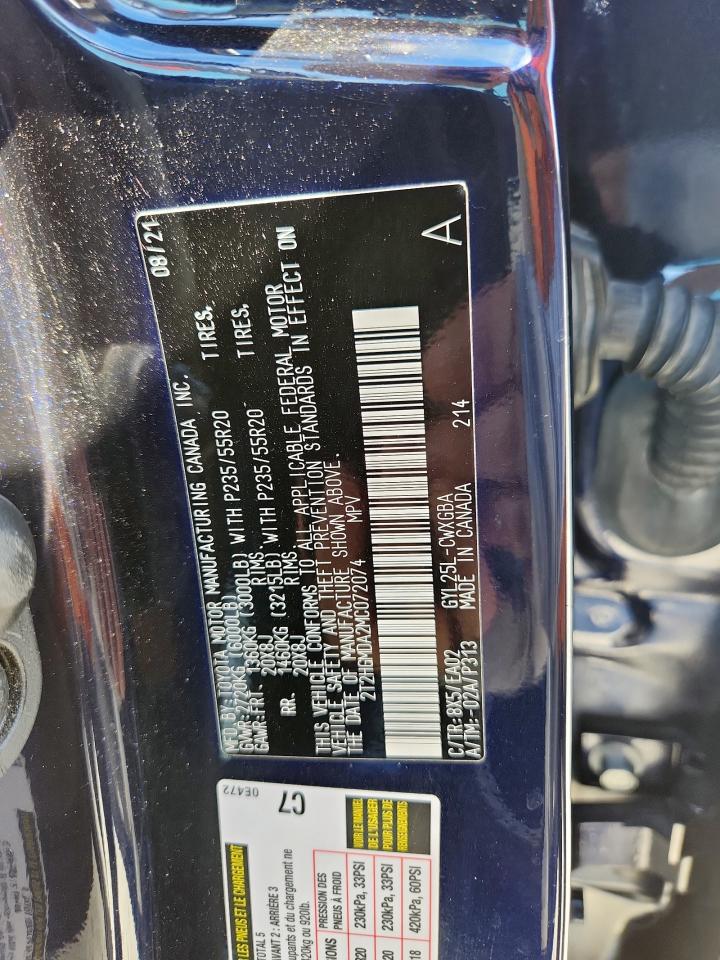 2021 Lexus Rx 450H VIN: 2T2HGMDA2MC072074 Lot: 85935505