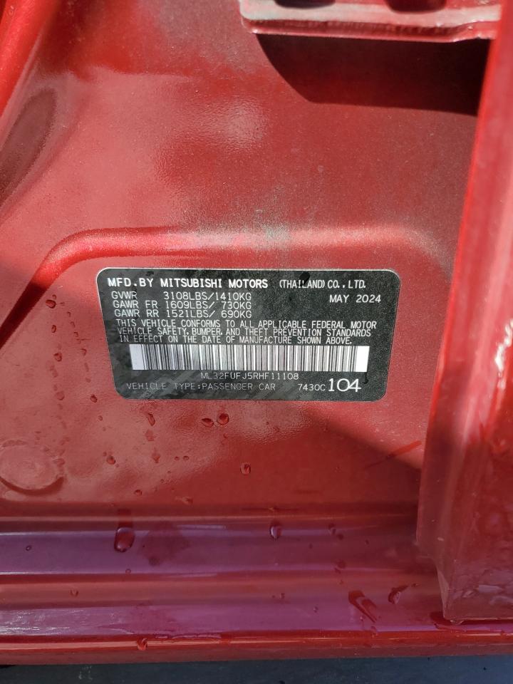 2024 Mitsubishi Mirage G4 Es VIN: ML32FUFJ5RHF11108 Lot: 85313185