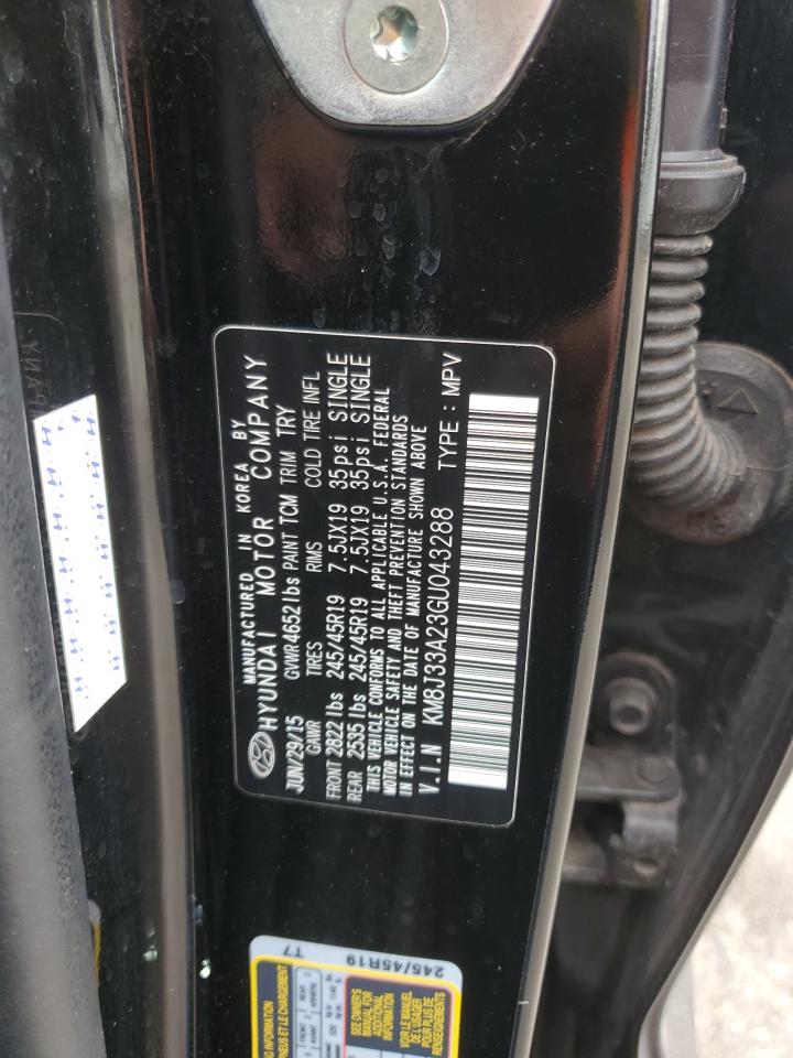 2016 Hyundai Tucson Limited VIN: KM8J33A23GU043288 Lot: 86599945