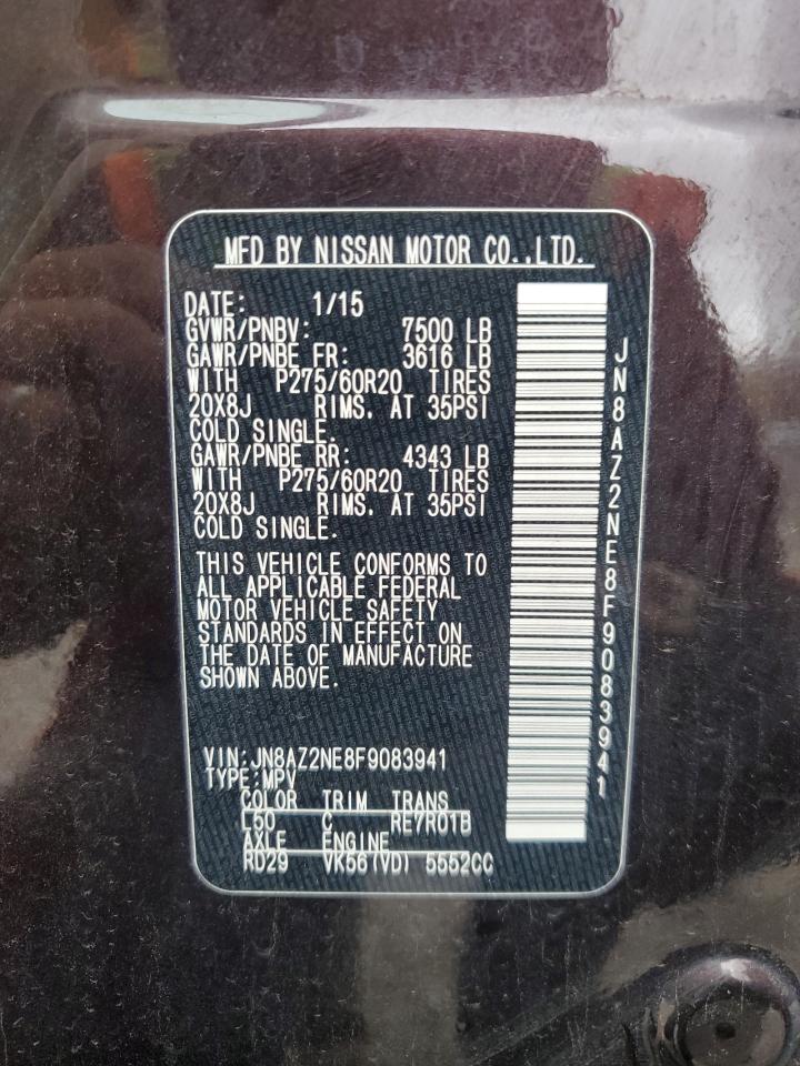 2015 Infiniti Qx80 VIN: JN8AZ2NE8F9083941 Lot: 86168185