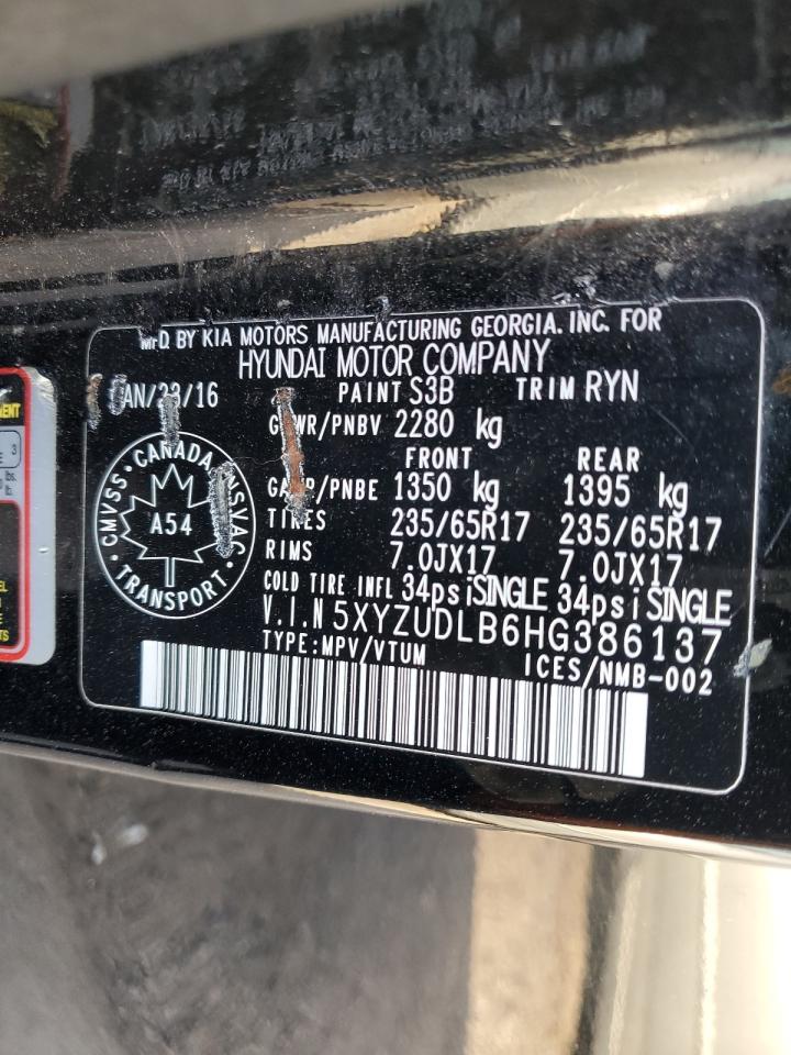 2017 Hyundai Santa Fe Sport VIN: 5XYZUDLB6HG386137 Lot: 84797595