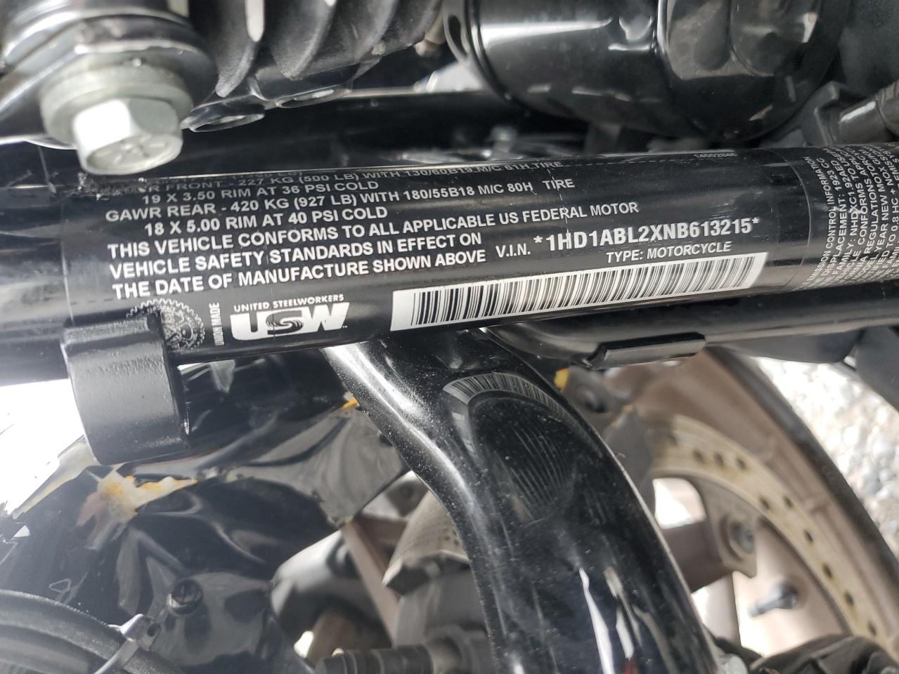 2022 Harley-Davidson Flhxst VIN: 1HD1ABL2XNB613215 Lot: 89688675