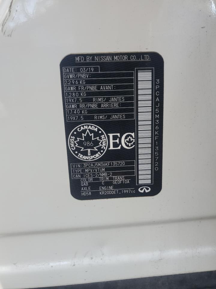 2019 Infiniti Qx50 Essential VIN: 3PCAJ5M36KF135720 Lot: 80659415