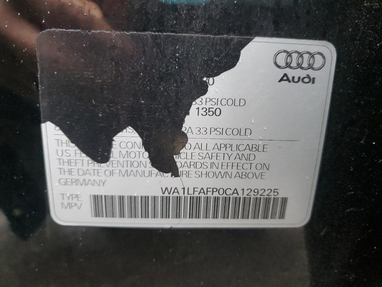 2012 Audi Q5 Premium Plus VIN: WA1LFAFP0CA129225 Lot: 85164385