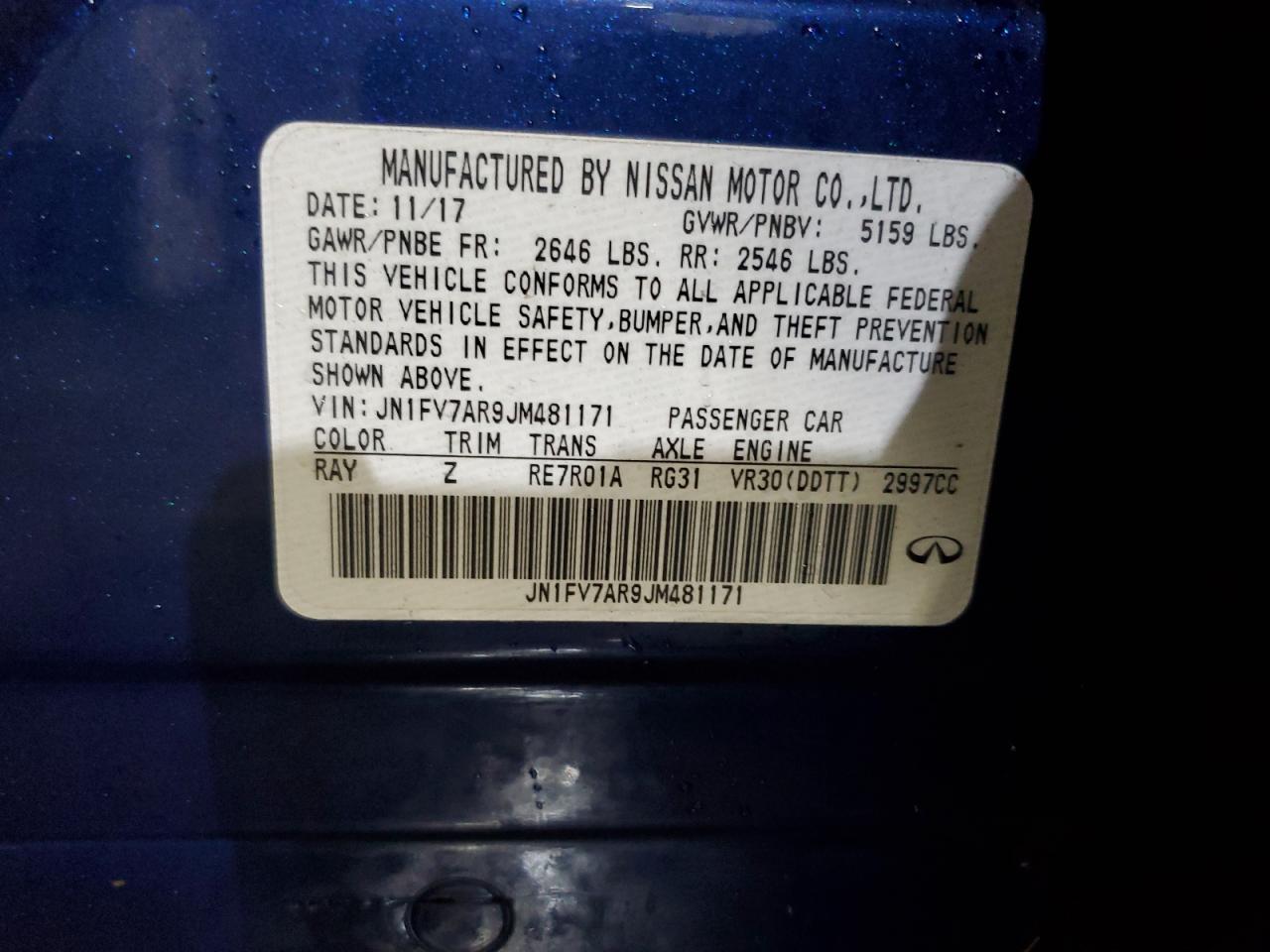 2018 Infiniti Q50 Red Sport 400 VIN: JN1FV7AR9JM481171 Lot: 86522055