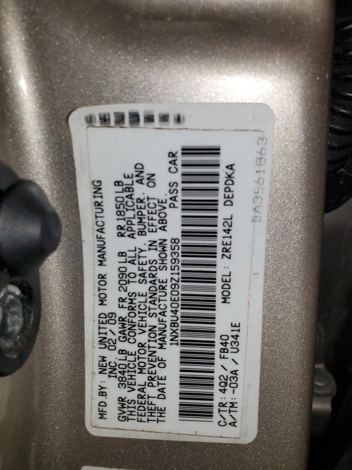 2009 Toyota Corolla Base VIN: 1NXBU40E09Z159358 Lot: 85527655