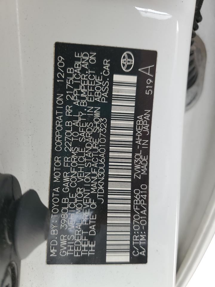 2010 Toyota Prius VIN: JTDKN3DU6A0107323 Lot: 82679925