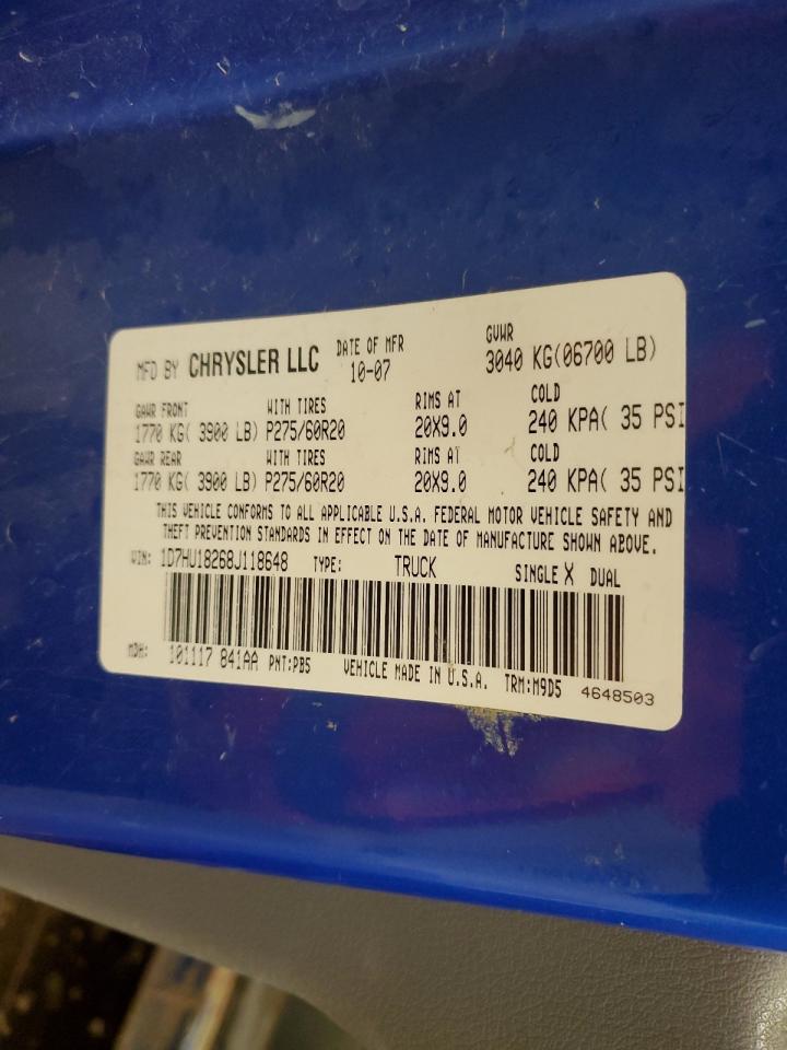 2008 Dodge Ram 1500 St VIN: 1D7HU18268J118648 Lot: 84868505