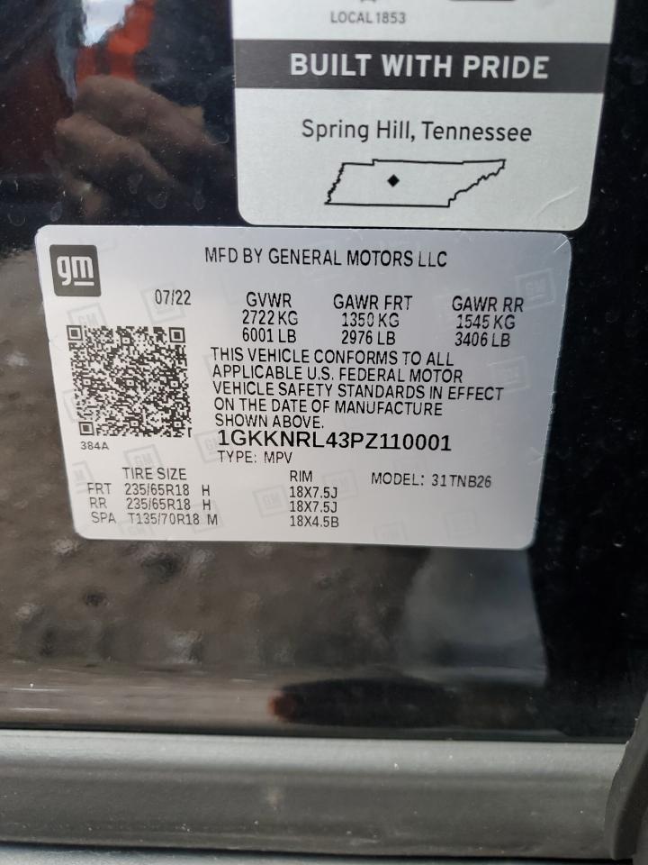 2023 GMC Acadia Sle VIN: 1GKKNRL43PZ110001 Lot: 85540925