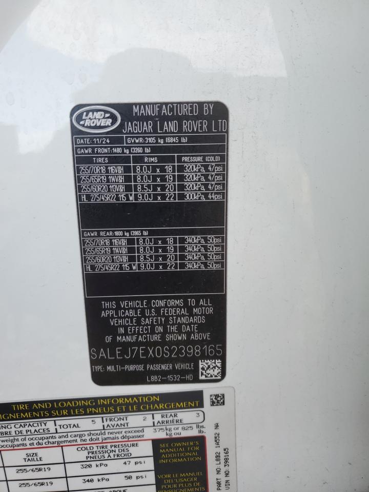 LAND ROVER DEFENDER 2025 SALEJ7EX0S2398165 Photo 13