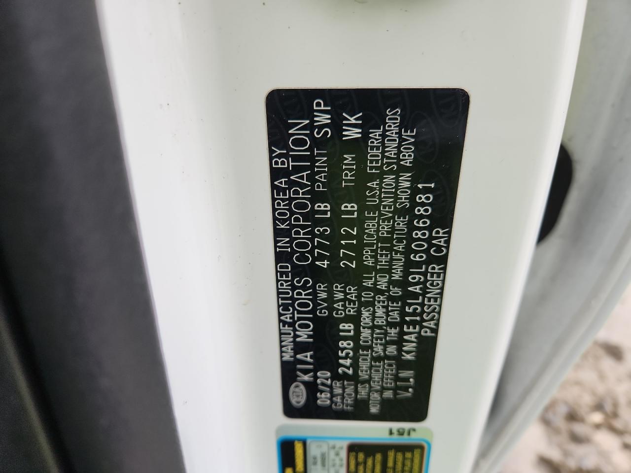 2020 Kia Stinger VIN: KNAE15LA9L6086881 Lot: 90280005