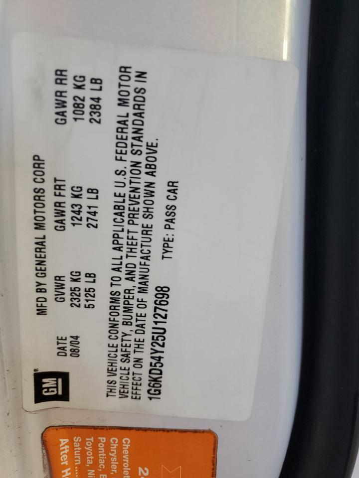 2005 Cadillac Deville VIN: 1G6KD54Y25U127698 Lot: 86058965