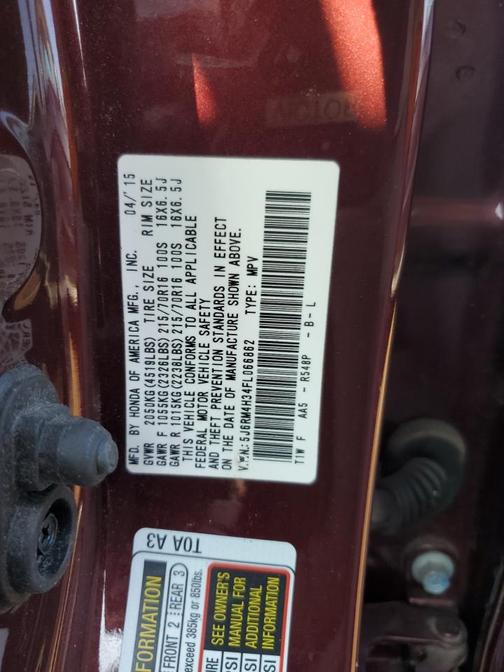 2015 Honda Cr-V Lx VIN: 5J6RM4H34FL066862 Lot: 85933575