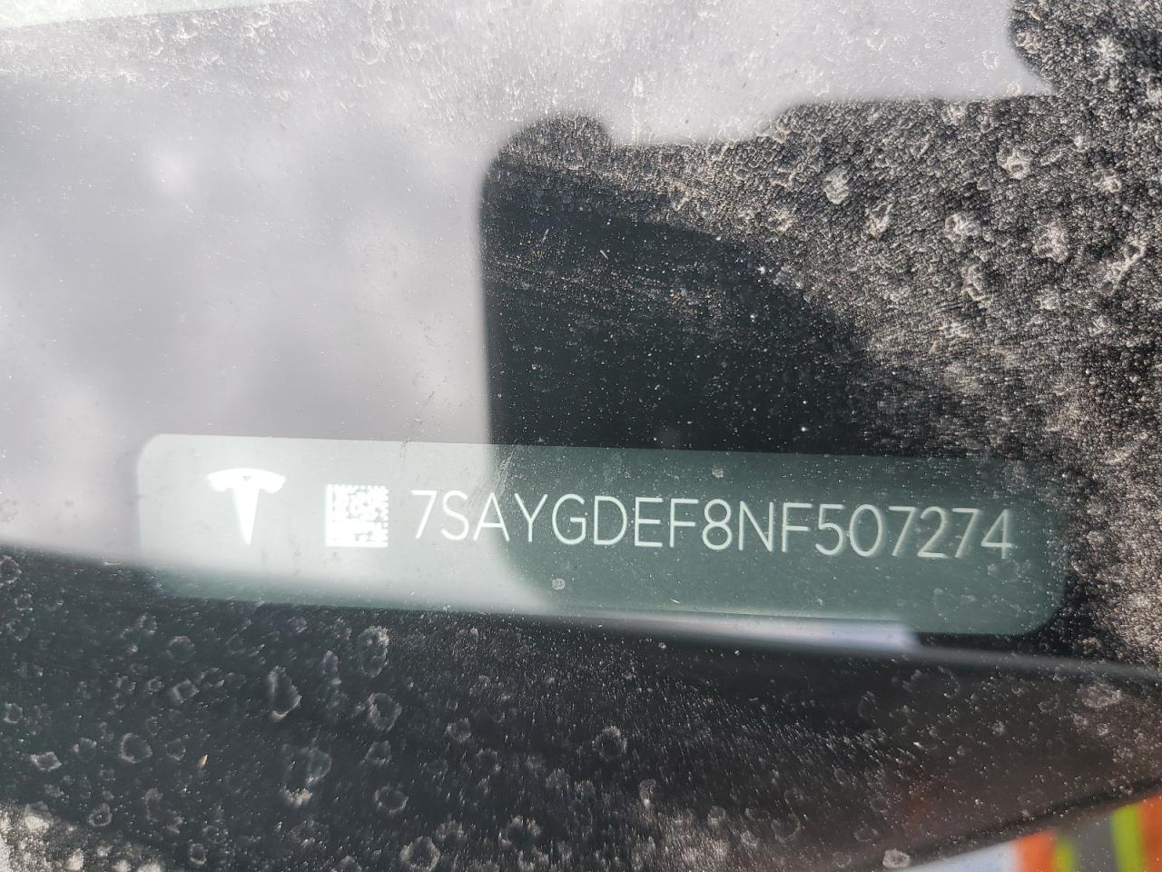 2022 Tesla Model Y VIN: 7SAYGDEF8NF507274 Lot: 84447245